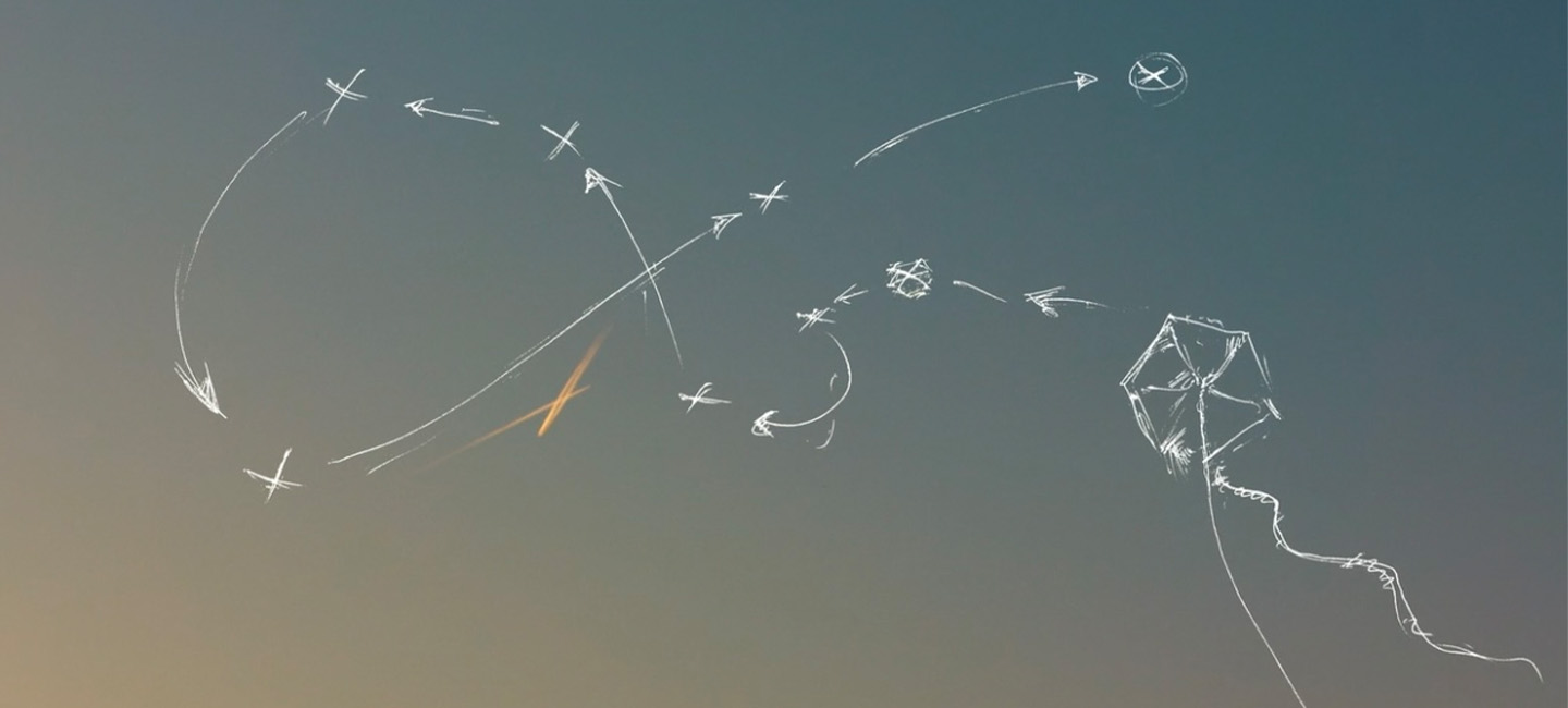 Animation of a kite crossing the sky